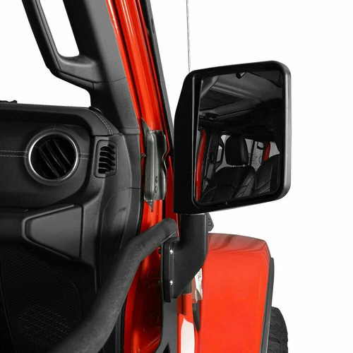 2 PC Black Mirrors for Half Doors Fit 1997-2025 Wrangler TJ JK JL Gladiator JT