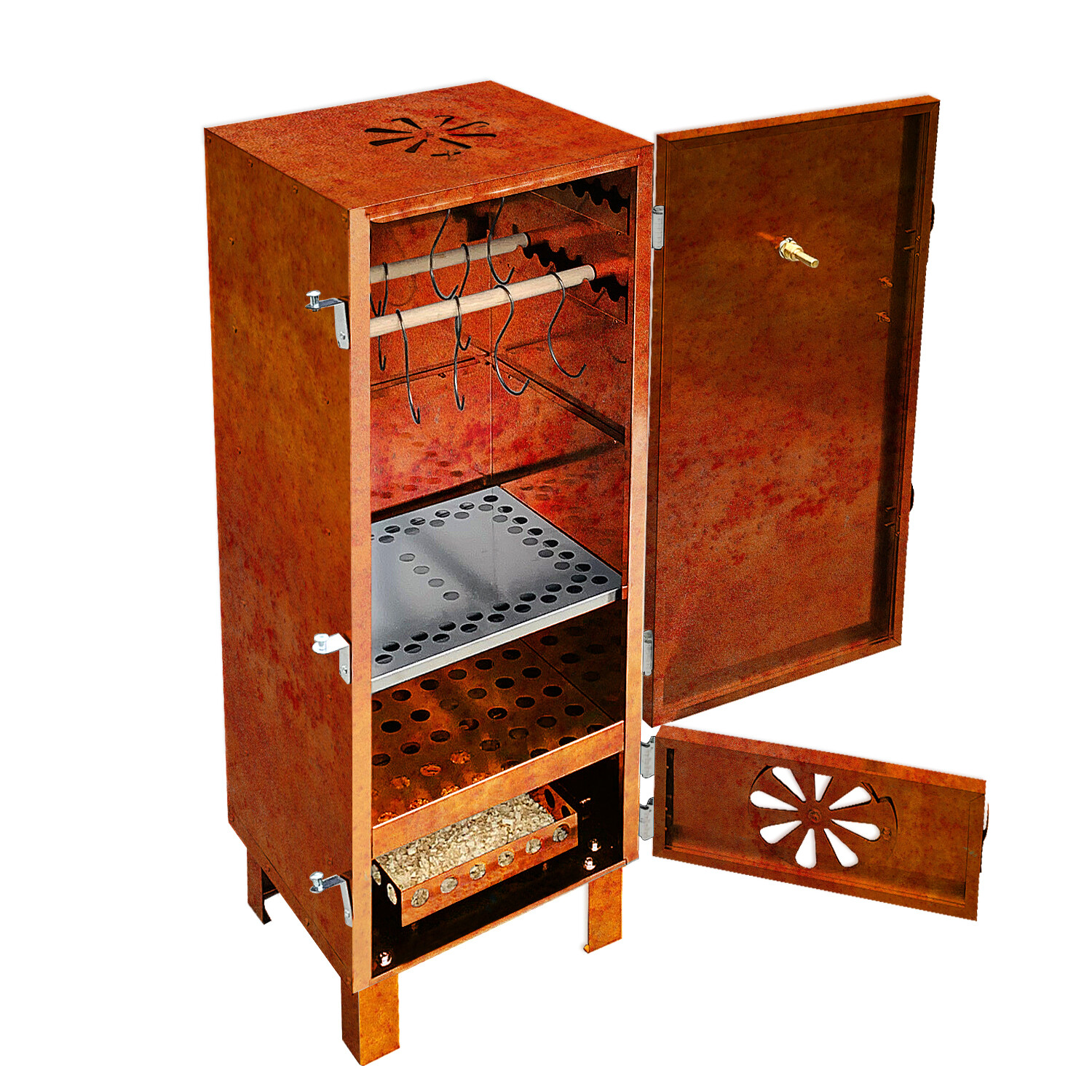 Premium Räucherofen DAVID Räucherkammer Räucherei aus Cortenstahl + Zubehör