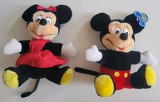 Vtg Mickey Minnie Mouse Plush Doll Set Disneyland Walt Disney World 7.5"aprx D 