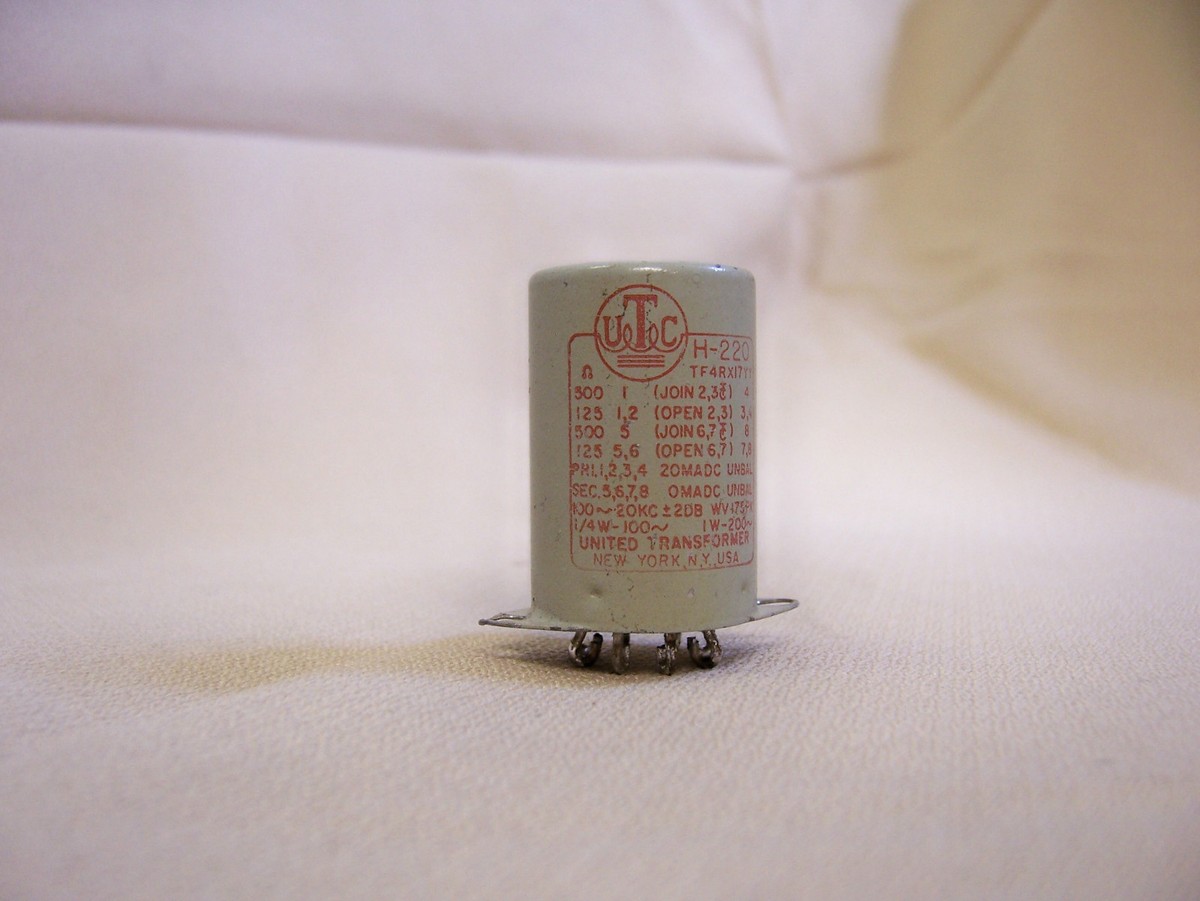 VINTAGE UTC H-220 AUDIO TRANSFORMER 500-125 OHM TF4RX17YY UNITED