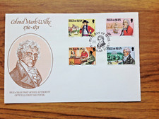 Colonel Mark Wilks 1760-1831  Isle of Man 1981  First Day Cover . Free UK P&P