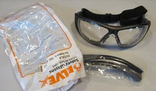 New Elvex Safety Protective Glasses GG-45C-AF Go-Specs CLEAR Lens Black Frame