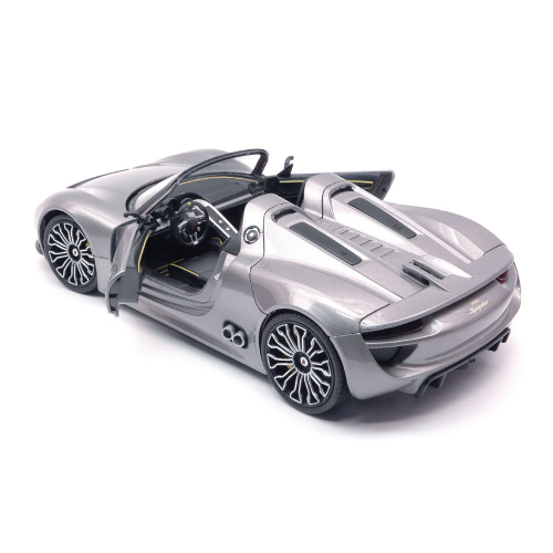PORSCHE 918 SPYDER HYBRID 2013 SILVER 1:24 Welly Auto Stradali Die Cast - Imagen 3 de 3