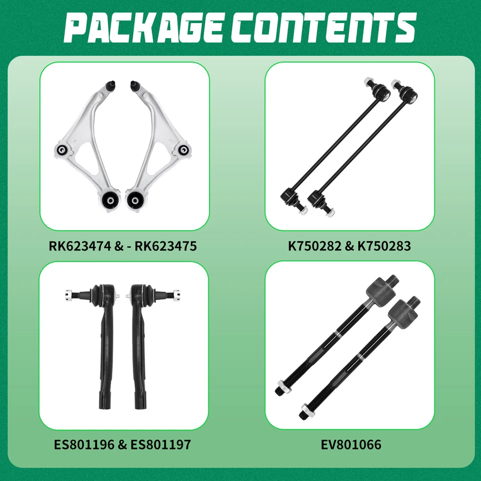 Brazo de control inferior delantero de 8 piezas con rótula para Nissan Altima 2013 2014 Foto 4 de 4