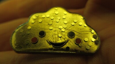 Happy Pink Blob Face Funny Enamel Pin Smiling Splat Very Cheery!