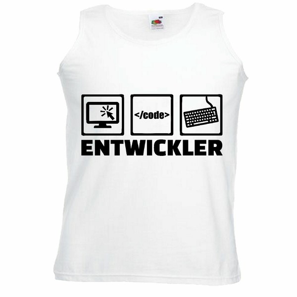 Tank Top DESARROLLADOR - PROGRAMADOR - WINDOWS - HTML 5 - PHP sin mangas en blanco