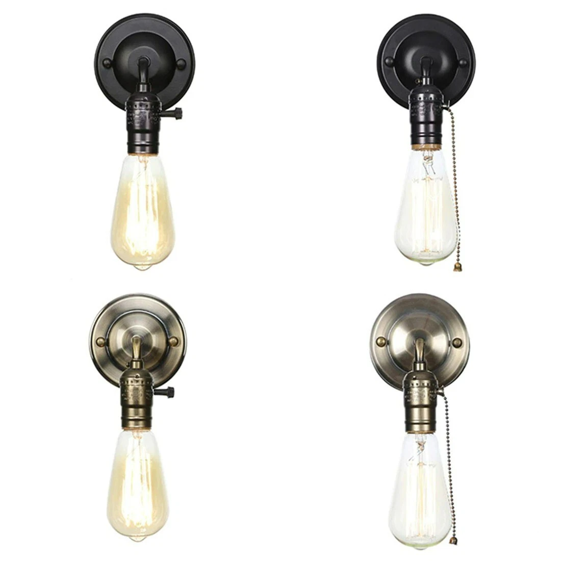 Vintage wall sconce with clearance pull chain