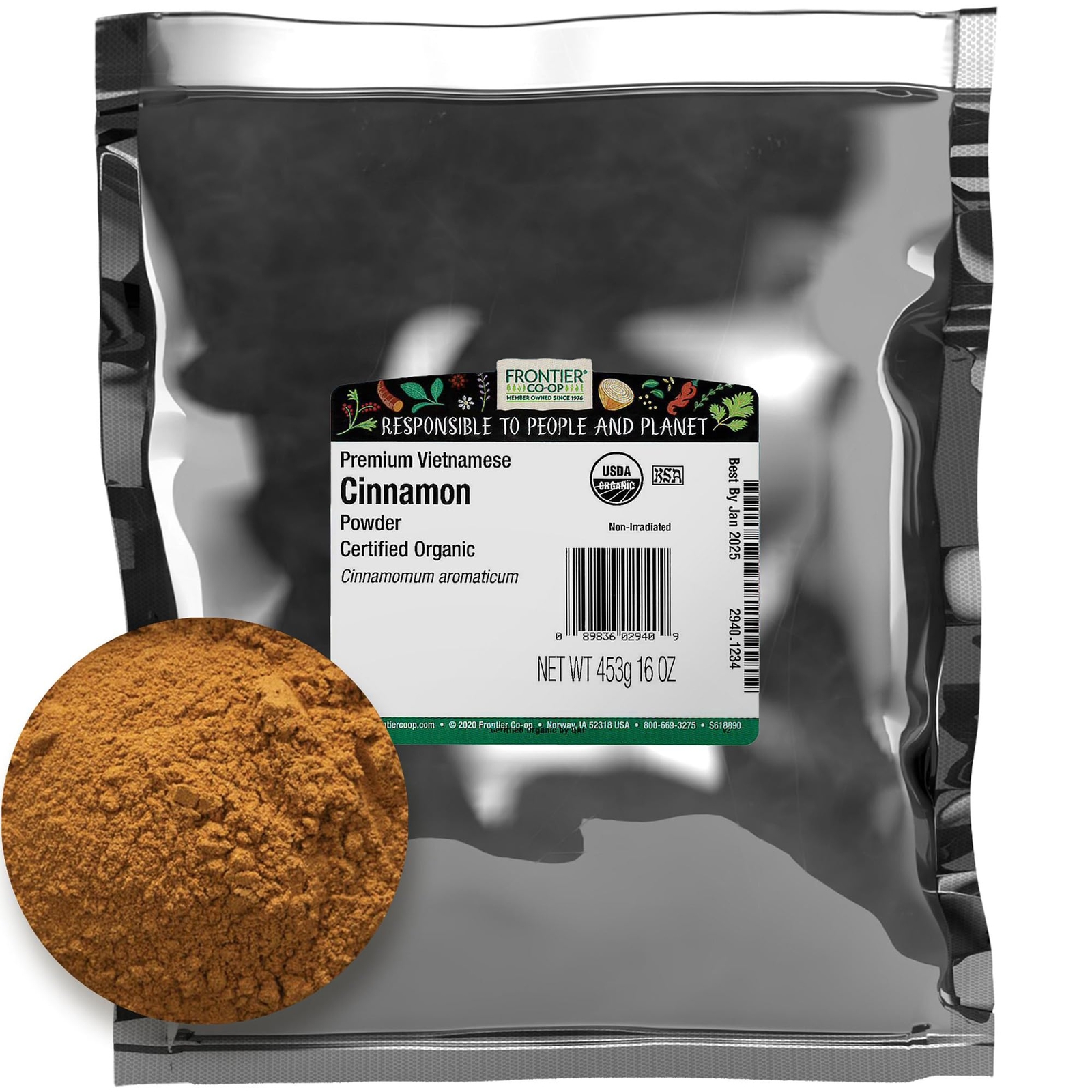 Organic Vietnamese Cinnamon Powder 16 Ounce Strong Flavor Bu