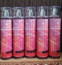 5 BATH  BODY WORKS TWISTED PEPPERMINT FINE FRAGRANCE MIST 8 OZ EACH