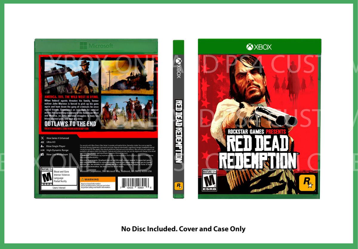 CUSTM REPLACEMENT CASE Red Dead Redemption NO DISC XBOX SEE DESCRIPTION