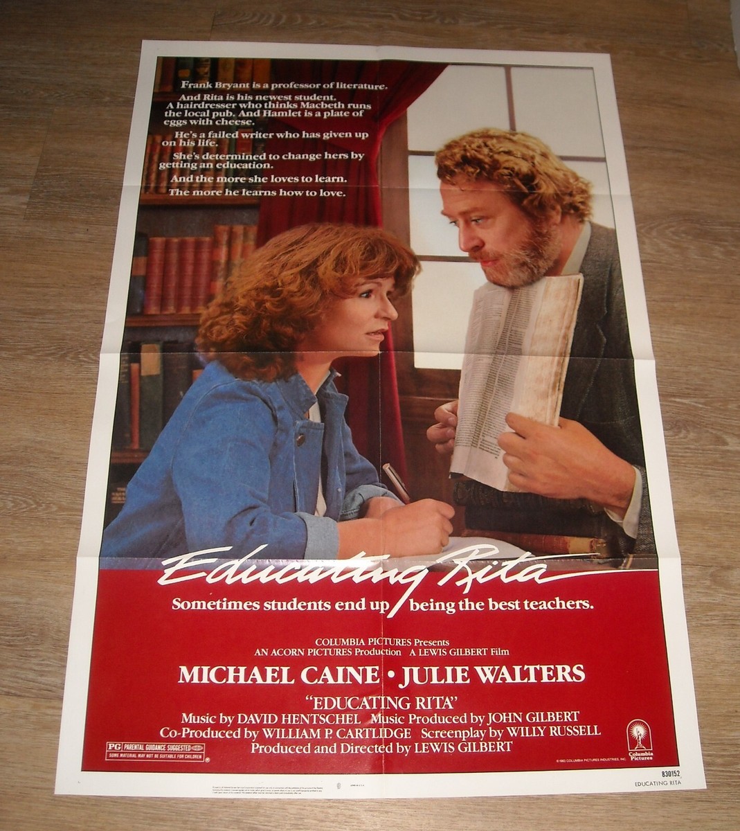 1983 EDUCATING RITA 1 SHEET MOVIE POSTER MICHAEL CAINE JULIE 