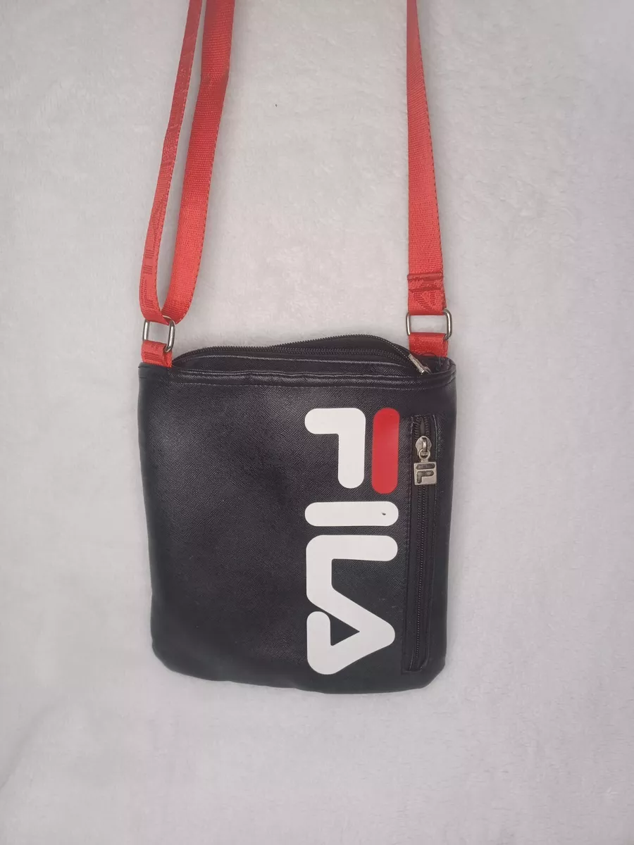 grijs krokodil Amfibisch FILA bag cross body shoulder purse sling mini color block Black/White/Red |  eBay