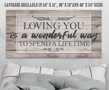 Loving You Is A Wonderful Way - Large Canvas Wall Art-Stretched on a Heavy Wood 