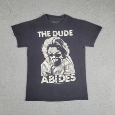 Big Lebowski T-Shirt Adult Small Black The Dude Abides Good Fade Movie