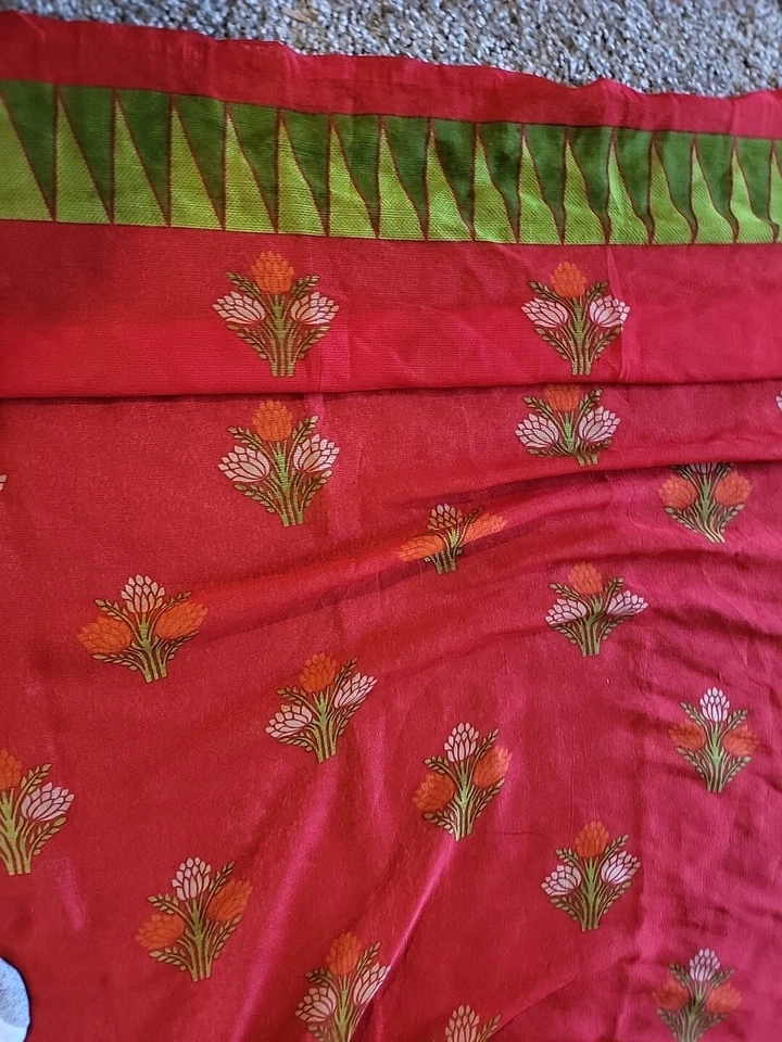 Traditional Indian Saree Party Red Sari India gift #3334 - Image 3 of 4
