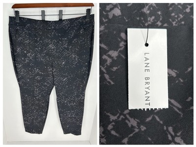 Lane Bryant NWT On the Go Ankle Pants Size 24 Black Gray Mid Rise Career NEW