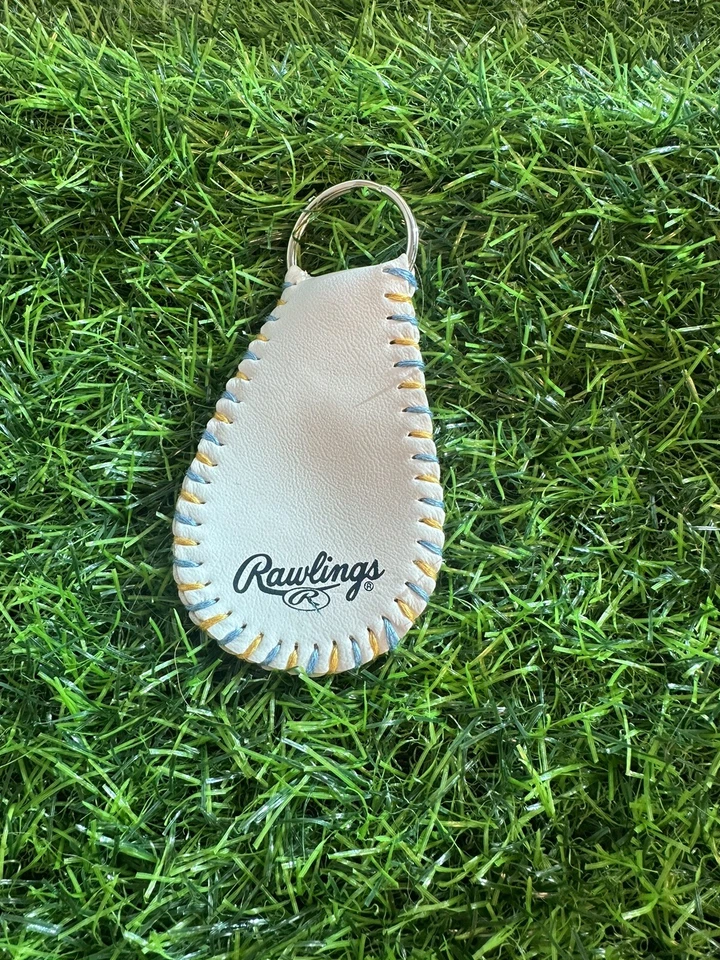 Tampa Bay Rays Baseball Keychain Custom MLB Light Blue/Yellow - Image 4 of 4