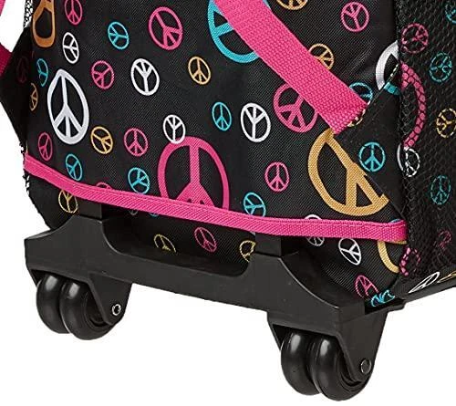 Rockland Double Handle Rolling Backpack, Peace, 17-Inch - Image 4 of 4