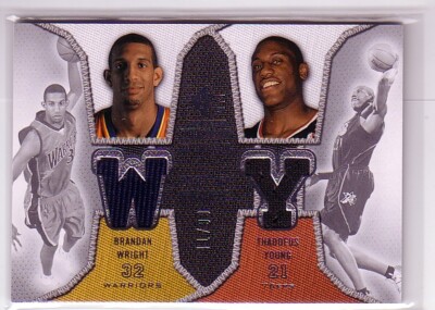 2007-08 SP Rookie Threads Dual Parallel #WY Brandan Wright/Thaddeus Young /99