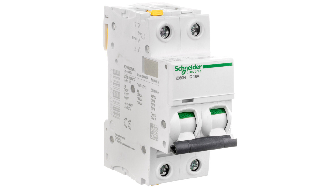 Circuit breaker 2P C 16A 10kA AC iC60H-C16-2 A9F07216 /T2UK