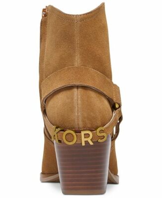 MICHAEL KORS GOLDIE Acorn HARNESS LOGO COWBOY ANKLE BOOTS US 11 I LOVE SHOES