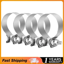 4pcs 3 Inch Exhaust Clamp Narrow Band Pipes Muffler Clamp 304 Stainless Steel