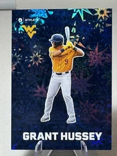 GRANT HUSSEY 2025 Onit West Virginia Baseball Fusion Series Holo Insert F-1 WVU