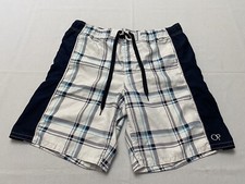 Ocean Pacific Mens Plaid Board Shorts Swim Trunks Pockets Size M 32-34