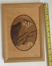 Hudson River Wood Marquetry Inlay Sea Garden Underwater Scene Fish Jeff Nelson