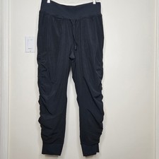 ATHLETA Black Ruched Jogger Pants Fully Lined Size 8