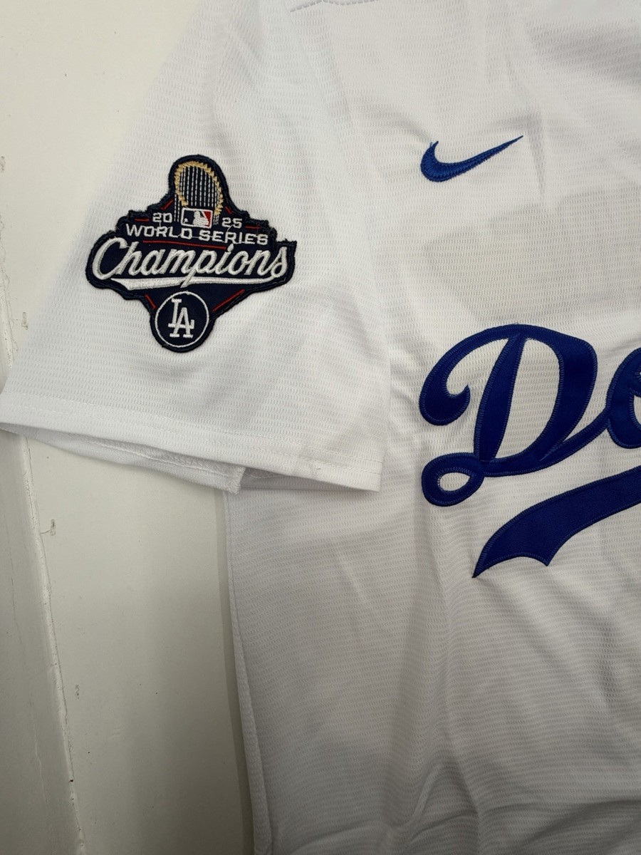 8 Hernandez Dodgers 2025 WS Champion Patch Stitched White Home