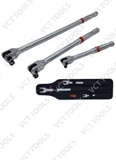 VCT 3pc Heavy Duty Breaker Bar Set, 1/4" Dr x 6", 3/8" Dr x 10", 1/2" Dr x 15"