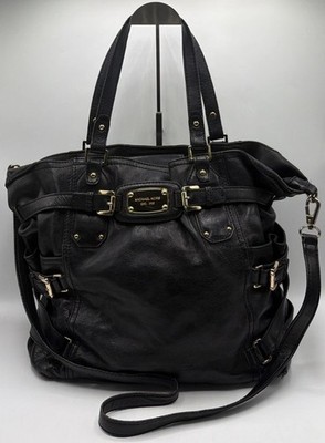 Michael Kors Gansevoort Tote Handbag Black Tumbled Leather. EUC