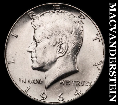 1964-D Silver Kennedy Half Dollar - Choice Gem Brilliant Unc  Lustrous  #G7364