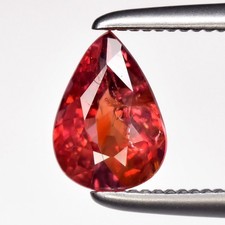 💎 0.68ct 6.5x4.5mm Pear Natural Orangish Pink Sapphire Unheated Mozambique Gem