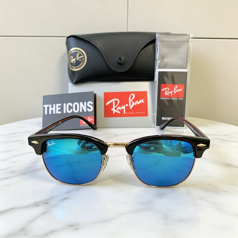 Ray-Ban Clubmaster Blue Blue Sunglasses for Men for sale | eBay