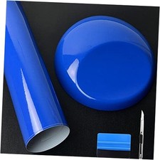 High Gloss Vinyl Realistic Paint Wrap Roll Car Sticker Film 1ft x 5ft Blue
