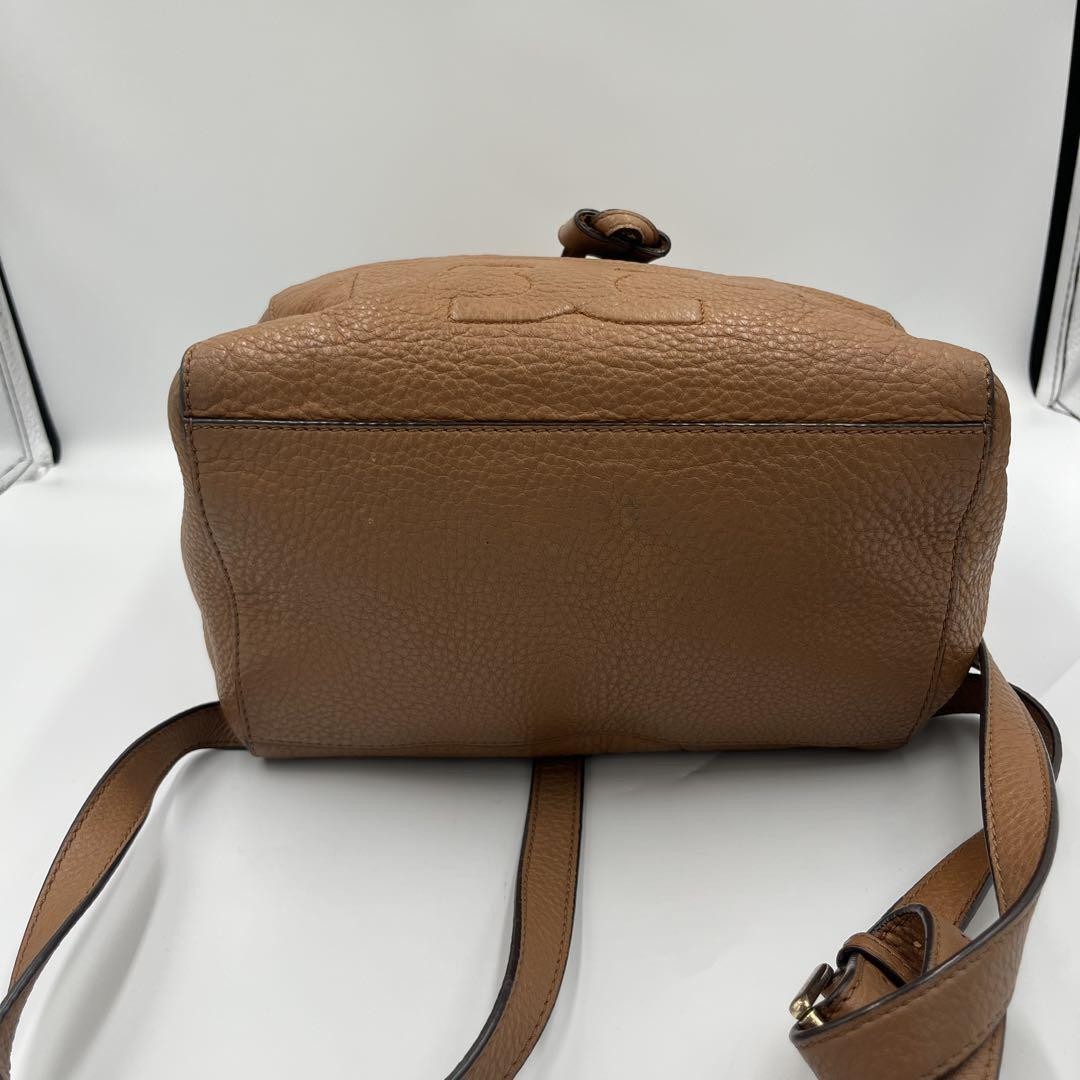 Tory Burch Backpack Drawstring Embossed Logo Brow… - image 4