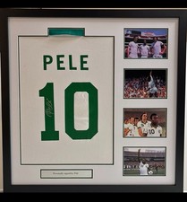 Pele Signed New York Cosmos Jersey in Deluxe Frame