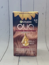 Garnier Olia At Home Hair Coloring Tool Kit, 8.22 Medium Rose Gold 