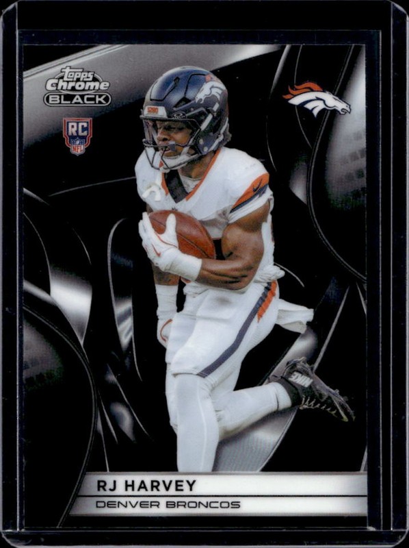 2025 Topps Chrome Black RJ Harvey RC Rookie #115 Broncos