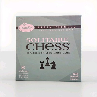 Solitaire Chess Game Brain Fitness ThinkFun 80 Challenges Complete