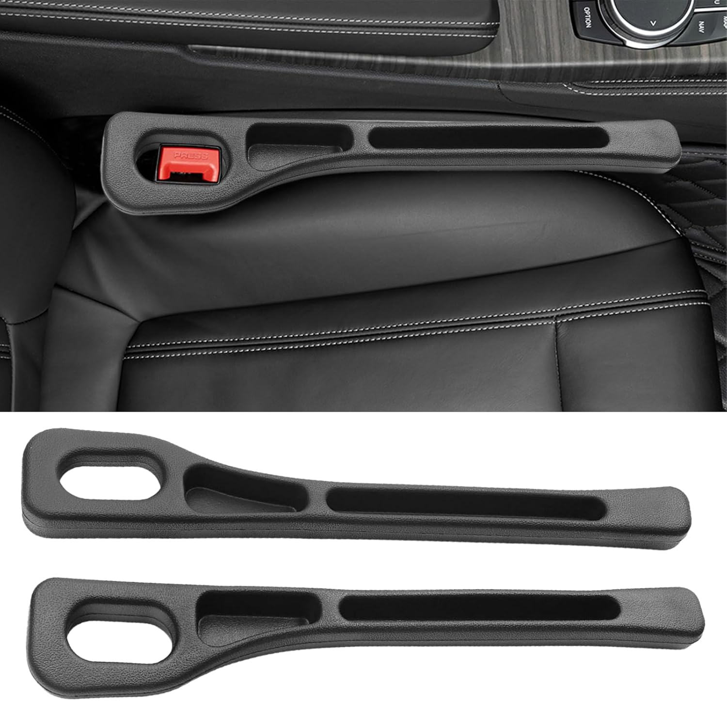 2 Pcs Car Seat Gap Filler Organiser, Universal Vehicle Mounted Gaps Organiser, N