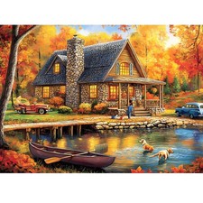 300 Piece Puzzles for Adult Jigsaw 20.5 inches by 15 inches, Yellow Forest