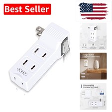 4 Outlet Wall Adapter with A Power Switch and Night Light, 2-Prong Extender A...