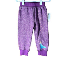 Disney Princess Elsa Girls Fleece Sweat Pants Purple Size 4 New