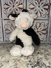 11" Mary Meyer Baby Putty Nursery Cow Plush Stuffed Animal Black White Farm