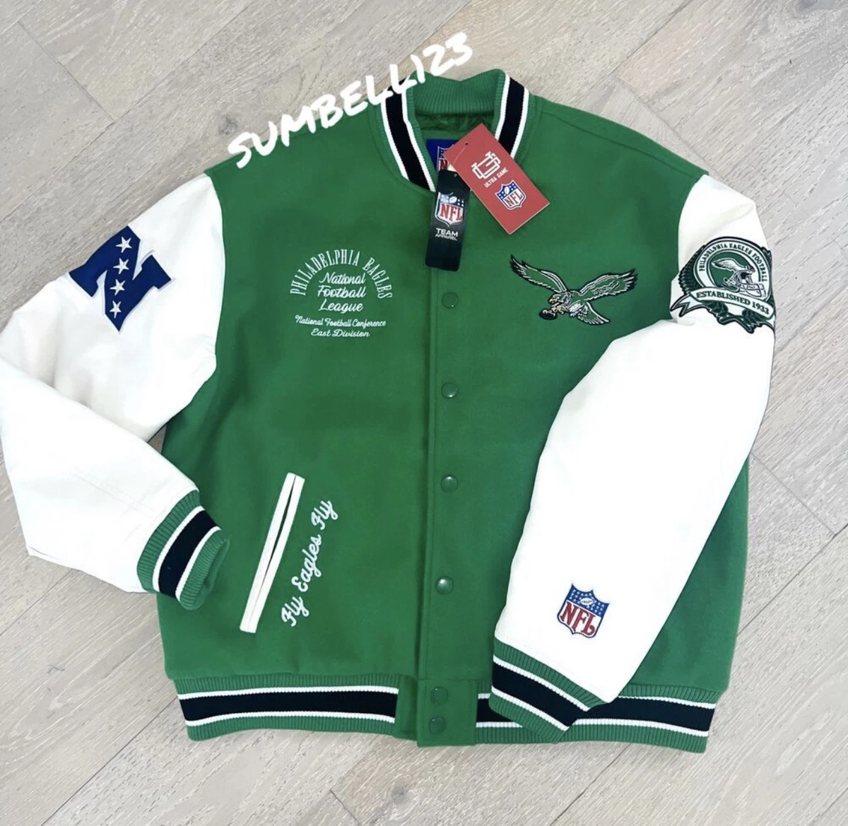 デッドストック PHILADELPHIA EAGLES ジャケット L〜3XL Starter Philadelphia Eagles Pullover Jacket Kelly Green/Black
