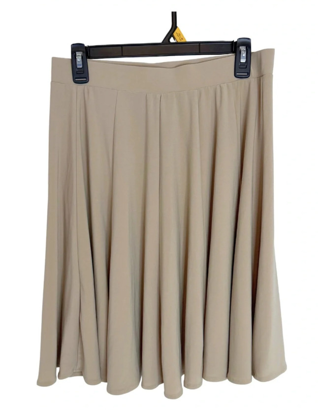 Grace Elements Beige Elastic Waist Pull-On Circle Skirt View 2