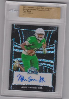 2025 Leaf Metal Autograph Akili Smith 1/1 Auto Pulsar Mojo Black Oregon Ducks